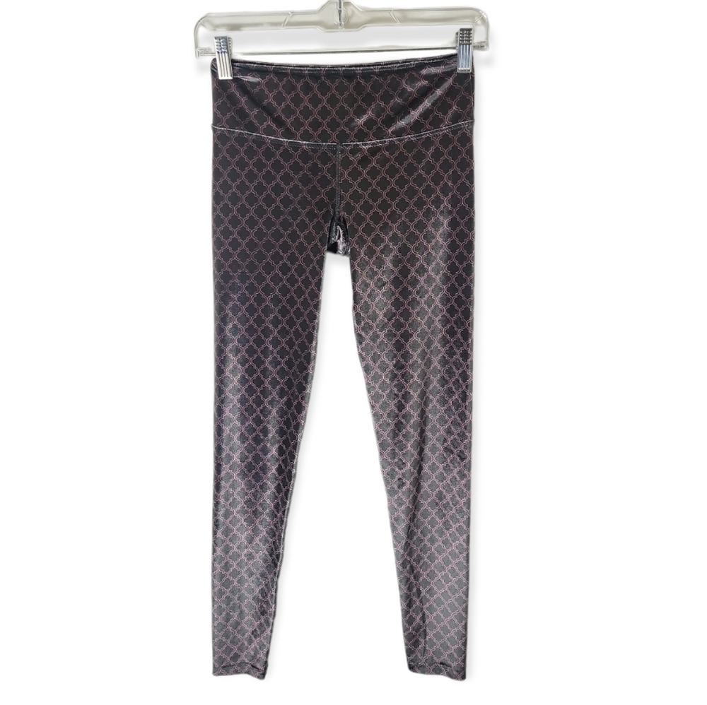 Mira Rae indian gate lattice velvet leggings size L 12